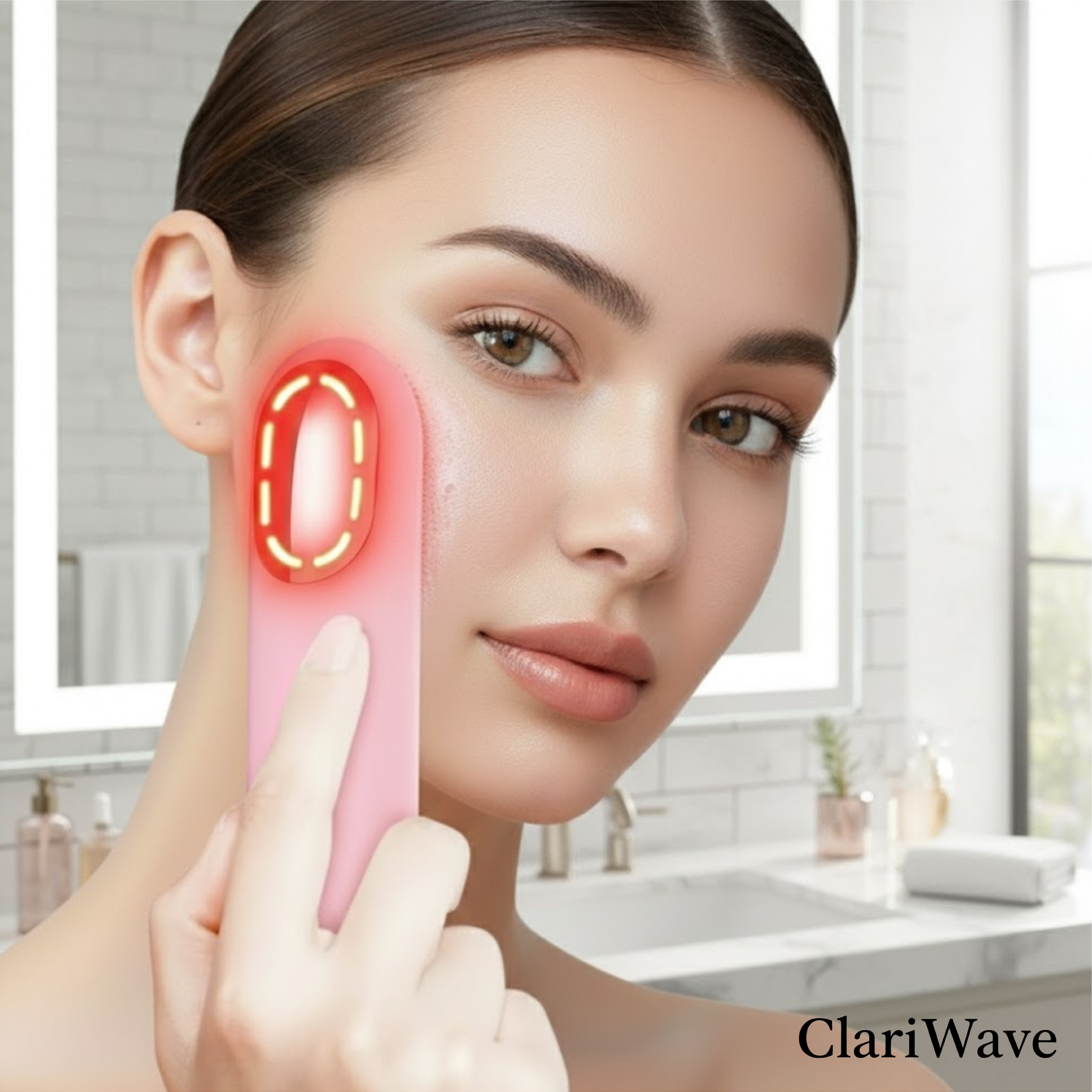 ClariWave 2-in-1 Red/Blue Light Therapy Vibrating Facial Cleanser Brush