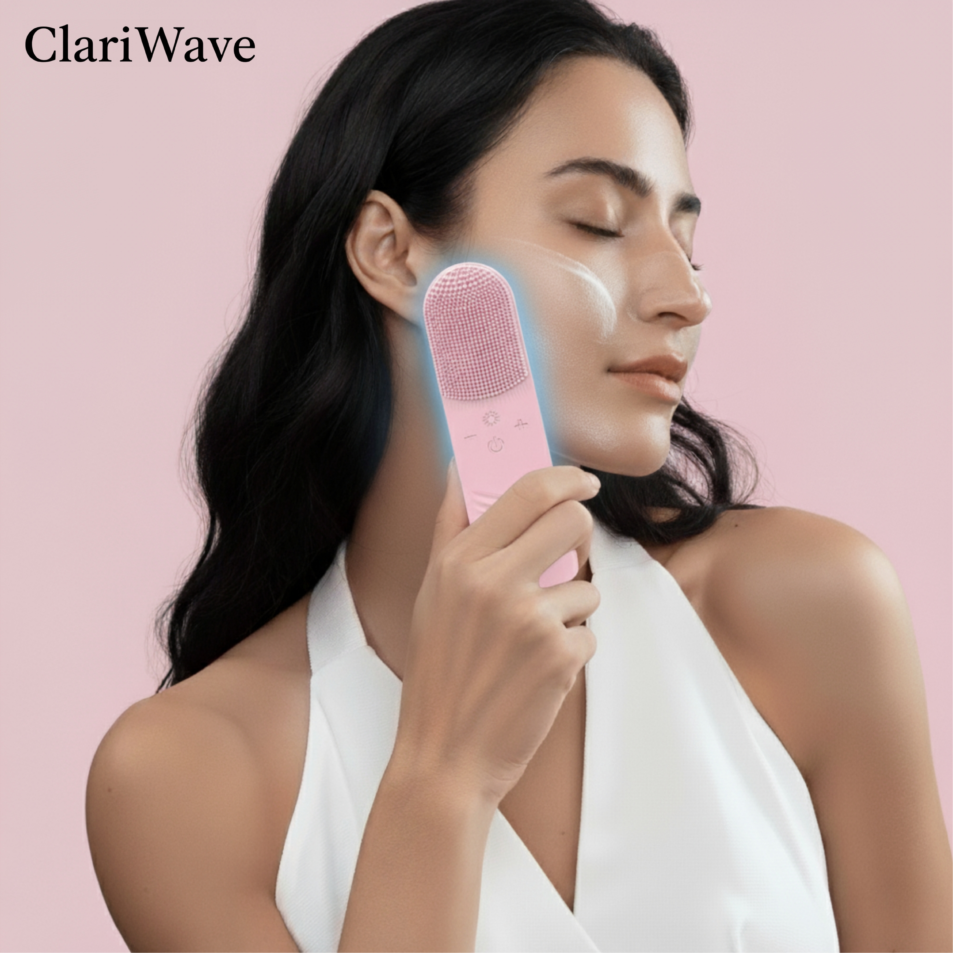 ClariWave 2-in-1 Red/Blue Light Therapy Vibrating Facial Cleanser Brush