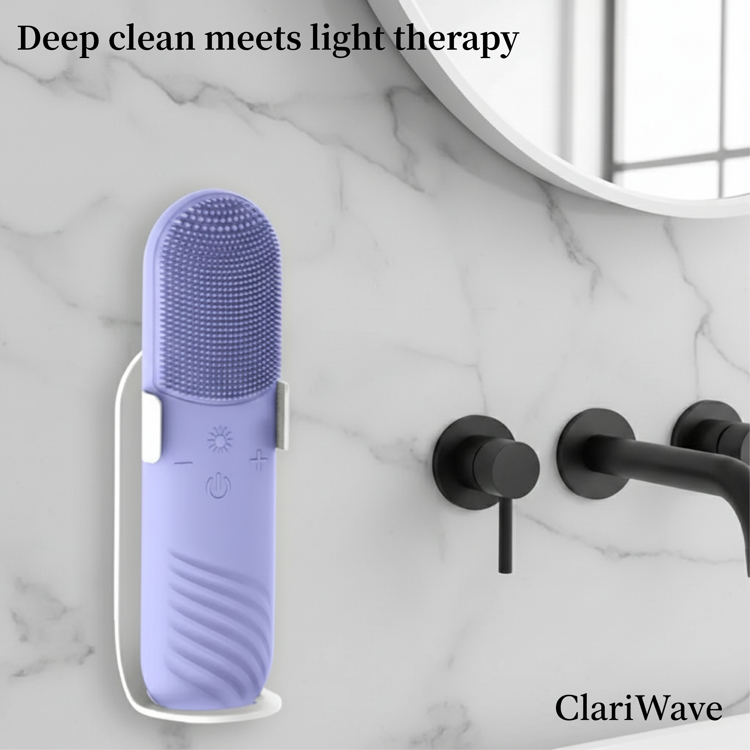 ClariWave 2-in-1 Red/Blue Light Therapy Vibrating Facial Cleanser Brush